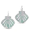 Sterling Forever Resin Shell Dangle Earrings In Green