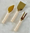 Tiramisu Ivory Resin & Steel Cheese Tools In White