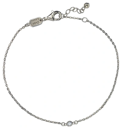 Suzy Levian 14k 0.15 Ct. Tw. Diamond Solitaire Station Bracelet In White