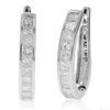 Vir Jewels 1.50 Cttw Princess Diamond Hoop Earrings 14k White Gold Channel Set 3/4 Inch In Silver