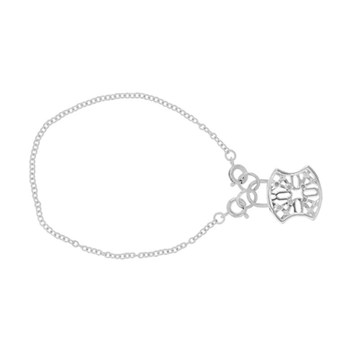 Vir Jewels 1/20 Cttw Diamond Charm Bracelet Brass With Rhodium Plating Medallion Design In Grey