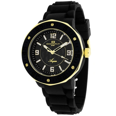 Oceanaut Acqua Black Dial Black Rubber Strap Ladies Watch Oc0214 In Black / Gold