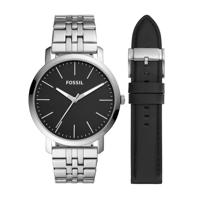 Fossil Men's Luther Three-hand, Stainless Steel Watch In Silver