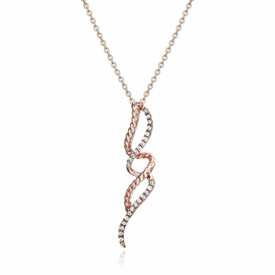 Vir Jewels 1/10 Cttw Diamond Swirl Pendant Necklace 14k White And Rose Gold With Chain