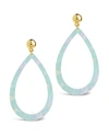 Sterling Forever 14k Plated Resin Drop Earrings In Multi