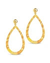 Sterling Forever Teardrop Resin Stud Earrings In Gold