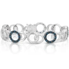 Vir Jewels 1 Cttw Blue Diamond Tennis Bracelet .925 Sterling Silver With Rhodium Circle