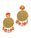 Sterling Forever Woven Stud Drop With Resin In Multi