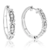 Vir Jewels 1/10 Cttw Round Lab Grown Diamond .925 Sterling Silver Hoop Earrings Prong Set 1 Inch In Silver