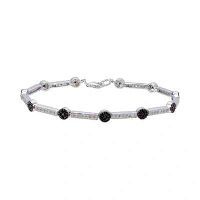 Vir Jewels 0.55 Cttw Black And White Diamond Tennis Bracelet .925 Sterling Silver Rhodium