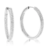 Vir Jewels 1 Cttw Round Cut Lab Grown Diamond Hoop Earrings In .925 Sterling Silver Prong Set 1 1/4 Inch In Silver