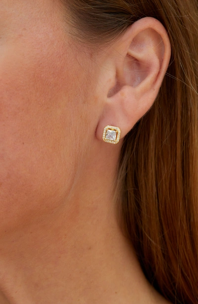 Savvy Cie Jewels Vermeil Asscher Cut Stud In Brown