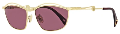 Lanvin Women's Oval Sunglasses Lnv111s 718 Gold/ruby 59mm In Yellow