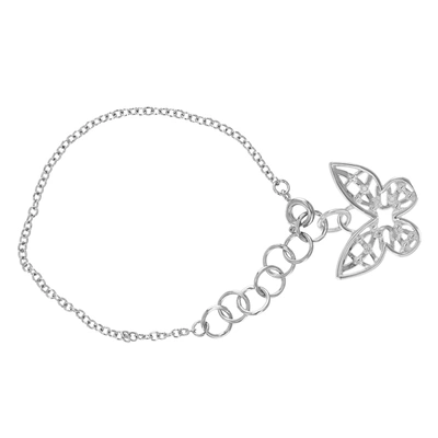 Vir Jewels 1/20 Cttw Diamond Charm Bracelet Brass With Rhodium Plating Butterfly Design In Grey
