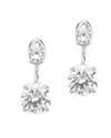 Sterling Forever Silver Cz Brilliant Jacket Earrings In Silver