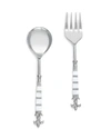 Tiramisu Pearlescent Salad Server Set In White