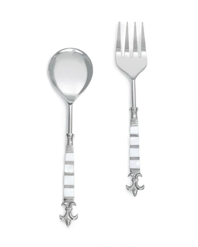 Tiramisu Pearlescent Salad Server Set In Ivory