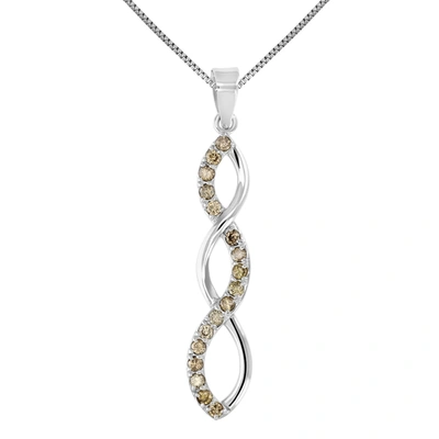 Vir Jewels 1/2 Cttw Champagne Diamond Pendant .925 Sterling Silver With 18 Inch Chain In Grey