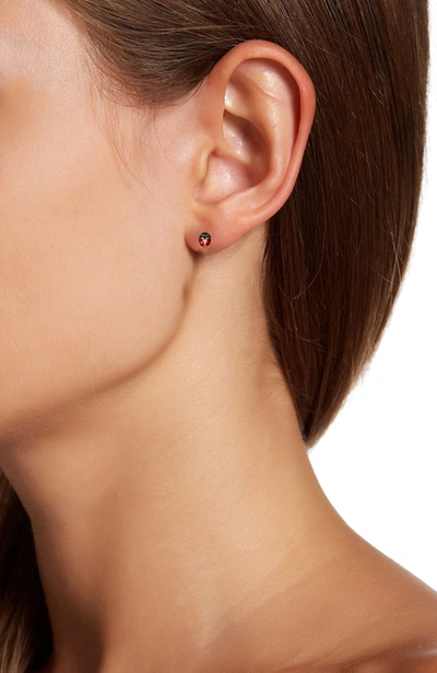 Savvy Cie Jewels 14k Gold Ladybug Stud Earrings In Red