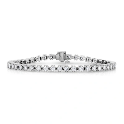 Vir Jewels 4 Cttw Diamond Tennis Bracelet 14k White Gold Classic 8 Prong Round 7 Inch In Silver