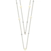SUZY LEVIAN STERLING SILVER WHITE SAPPHIRE AND PEARL BY-THE-YARD 46" STATION NECKLACE