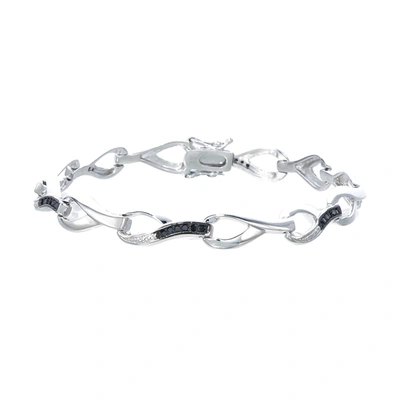 Vir Jewels 0.35 Cttw Black Diamond Bracelet .925 Sterling Silver With Rhodium Infinity