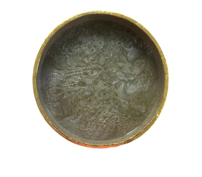 Tiramisu Brown Resin Round Serving Tray