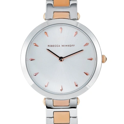 Rebecca Minkoff Nina Two-tone Watch 2200279 In Two Tone  / Gold Tone / Rose / Rose Gold Tone / Silver / White