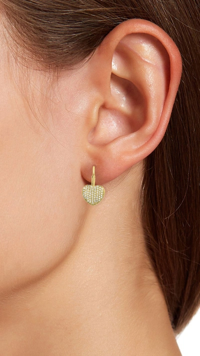 Savvy Cie Jewels 18k Gold Vermeil Cz Heart Drop Earrings In Yellow
