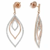 Vir Jewels 1/2 Cttw Diamond Marquise Shape Dangle Earrings 10k White And Rose Gold 1.50 Inch In White