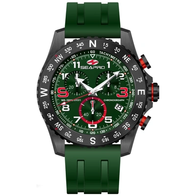 Seapro Men's Gallantry Green Dial Watch In Black / Green