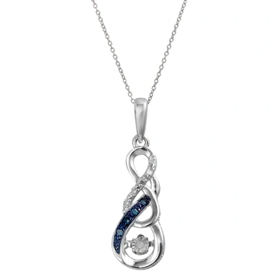 Savvy Cie Jewels Sterling Silver Blue Diamond Drop Necklace