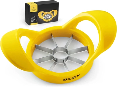 Zulay Kitchen Apple Corer And Slicer With 8 Sharp Blades In Yellow
