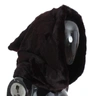 Dolce & Gabbana Green Weasel Fur Crochet Hood Scarf Hat In Black
