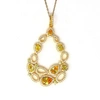 Suzy Levian Golden Sterling Silver Yellow & White Cubic Zirconia Pendant In Yellow