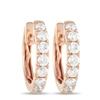 Non Branded Lb Exclusive 14k Rose Gold 0.59ct Diamond Hoop Earrings