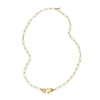 Adornia Lock Paper Clip Chain Necklace Gold In White