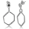 VIR JEWELS 1/5 CTTW DIAMOND DANGLE EARRINGS .925 STERLING SILVER WITH RHODIUM PLATING