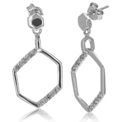Vir Jewels 1/5 Cttw Diamond Dangle Earrings .925 Sterling Silver With Rhodium Plating In Grey