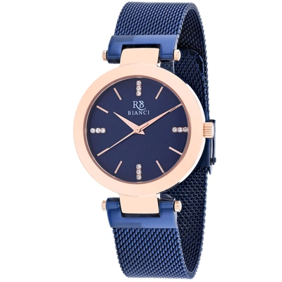 Roberto Bianci Cristallo Quartz Blue Dial Ladies Watch Rb0406 In Blue / Gold Tone / Rose / Rose Gold Tone