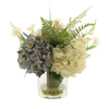 Creative Displays Dnu Inactive  Cream & Purple Hydrangea With Fern Floral Arrangement In White