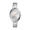 Fossil Ladies Vale Chronograph, Stainless Steel Watch 34mm In Silver