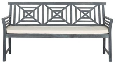 Safavieh Del Outdoor Mar 3 Seat Bench In Grey