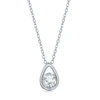 Simona Sterling Silver Pearshaped Necklace W/round 'april Birthstone' Gem - White Topaz In Silver