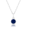 NICOLE MILLER STERLING SILVER ROUND GEMSTONE HEXAGON PENDANT NECKLACE ON 18 INCH CHAIN