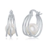 Simona Sterling Silver 8mm Fwp Triple Hoop Earrings
