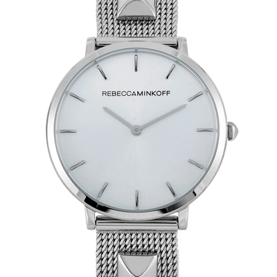 Rebecca Minkoff Major Stainless Steel Watch 2200001 In Silver / White