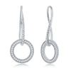 SIMONA STERLING SILVER INFINITY DESIGN ROUND CZ EARRINGS