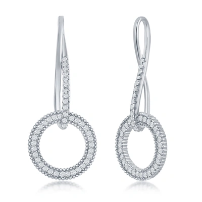 Simona Sterling Silver Infinity Design Round Cz Earrings