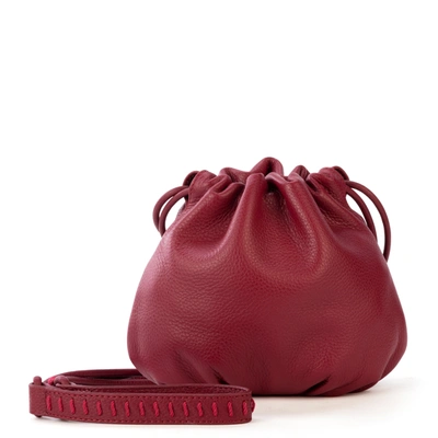 The Sak Lorelie Small Drawstring Leather Crossbody In Red